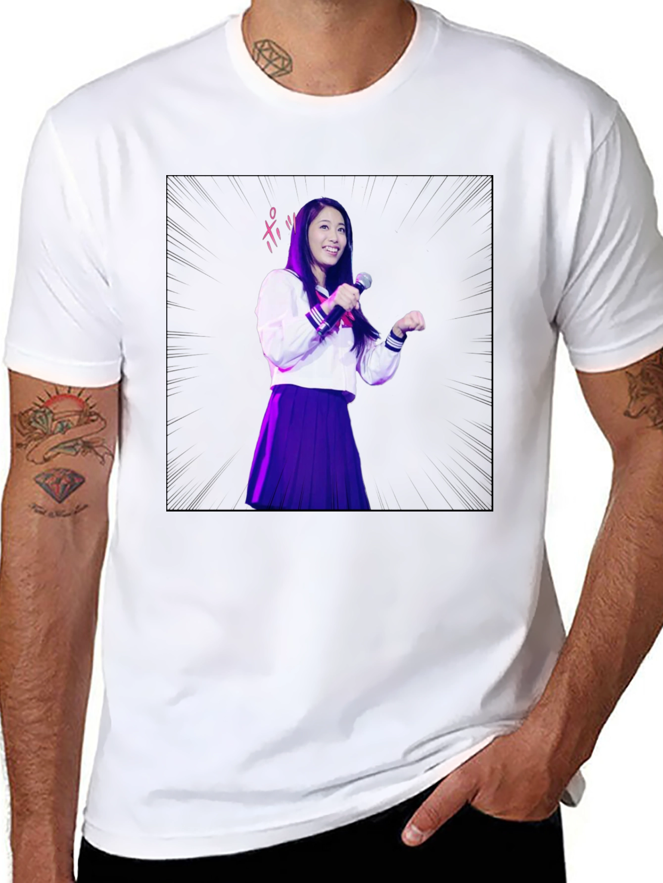 Stylish Black T-Shirt with Anime Girl Graphic