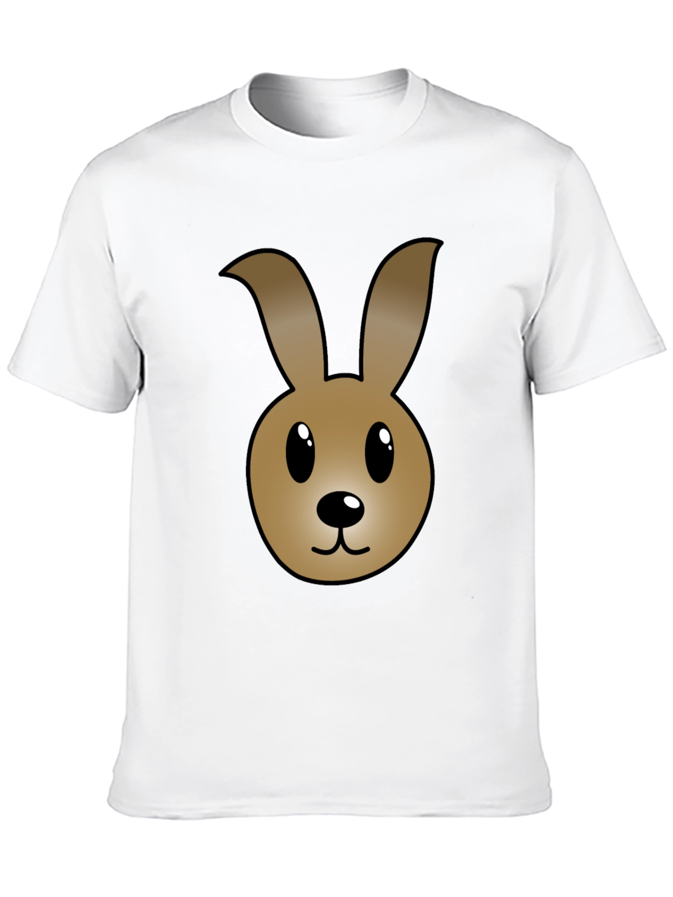 Cartoon Bunny Graphic T-Shirt - Black Cotton Tee