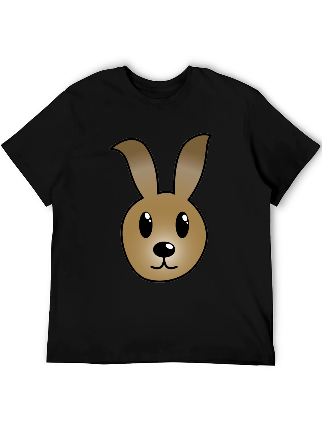 Cartoon Bunny Graphic T-Shirt - Black Cotton Tee