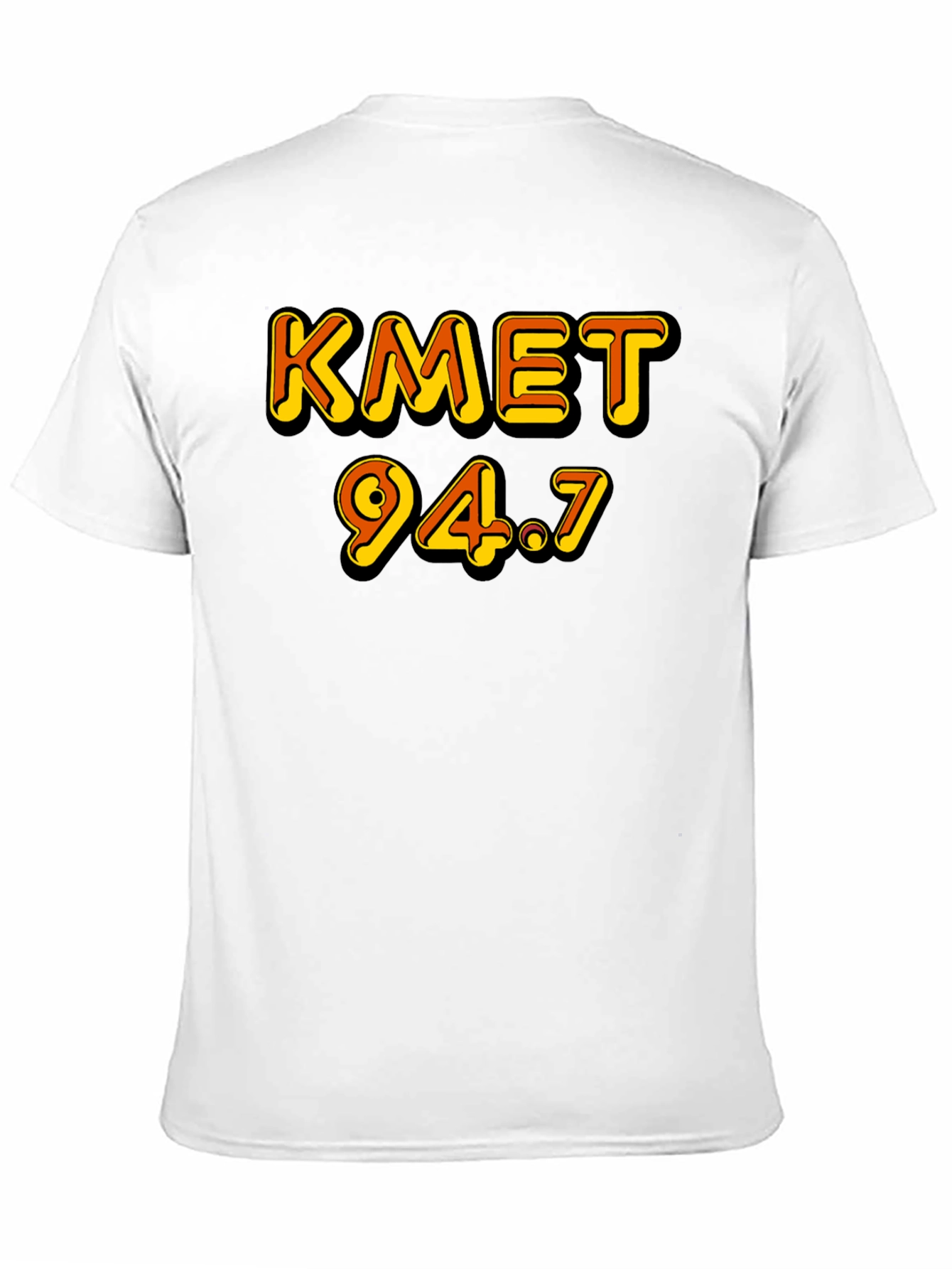 KMET 94.7 Black T-Shirt Retro Radio Station Style