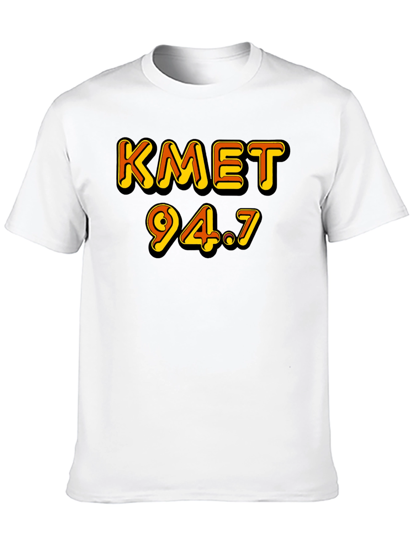KMET 94.7 Black T-Shirt Retro Radio Station Style