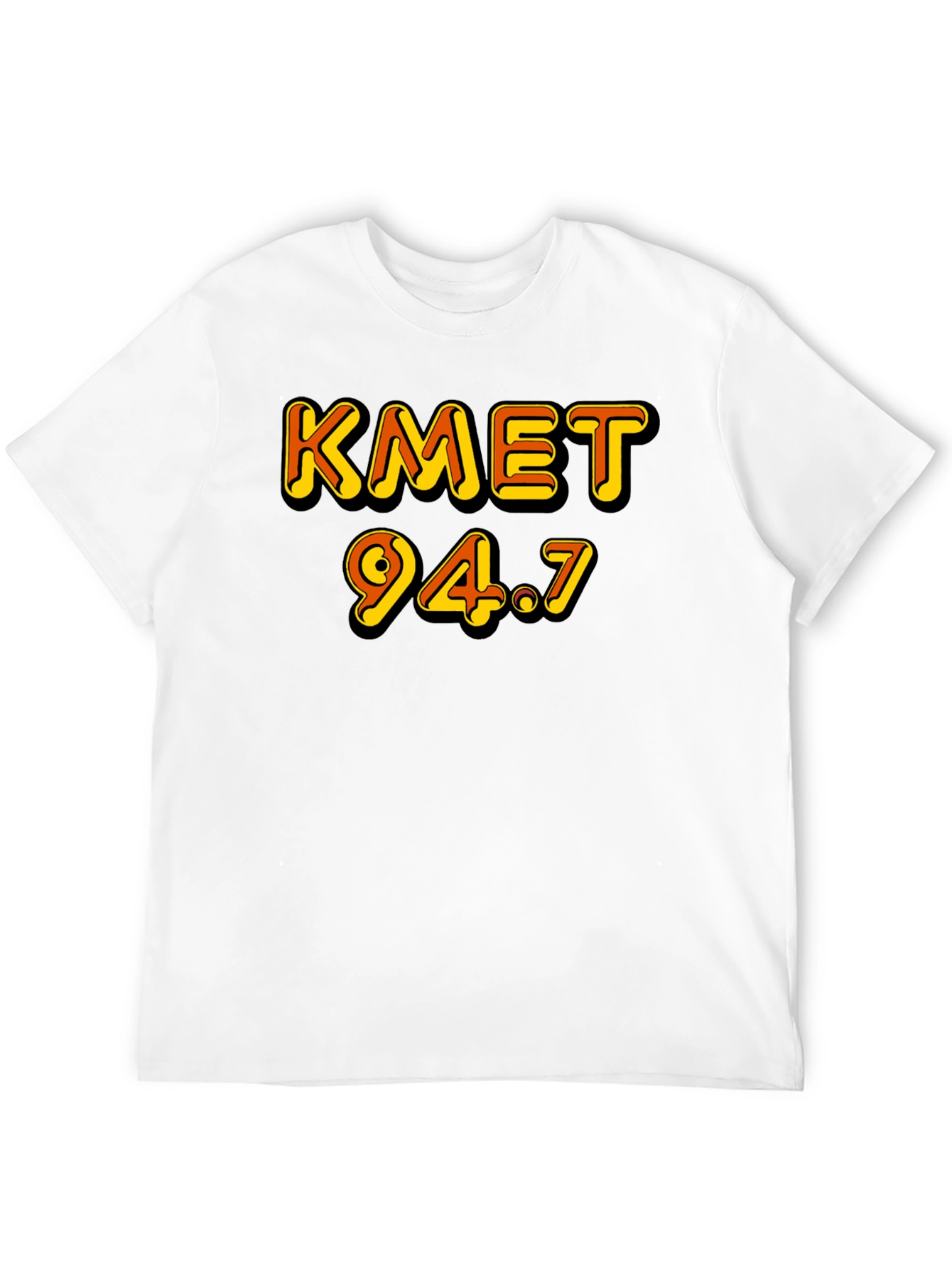 KMET 94.7 Black T-Shirt Retro Radio Station Style