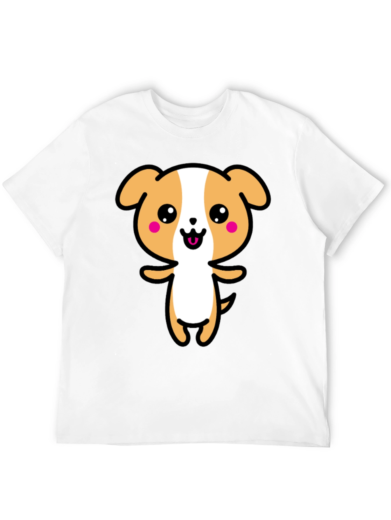 Kawaii Puppy Graphic Black T-Shirt
