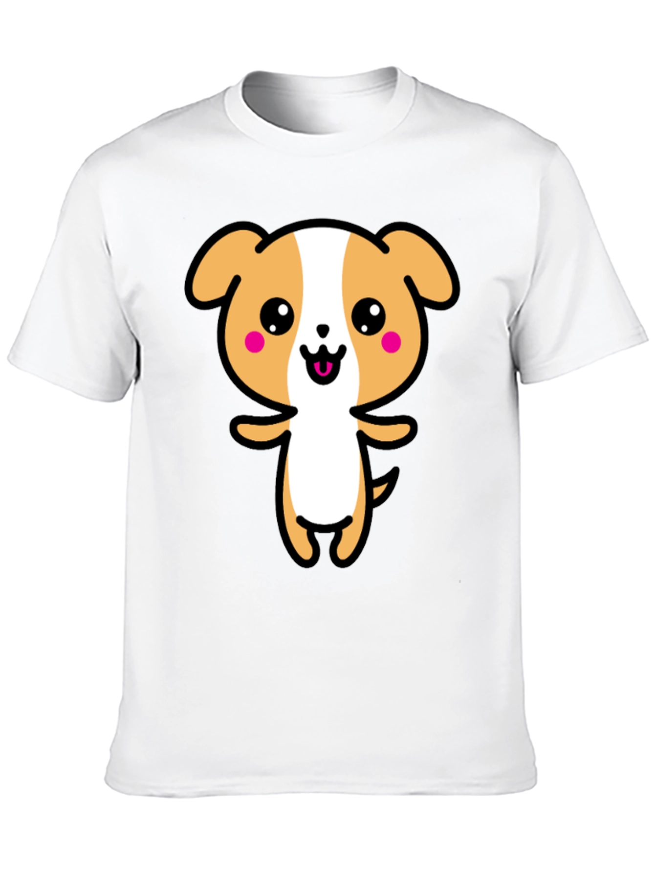 Kawaii Puppy Graphic Black T-Shirt