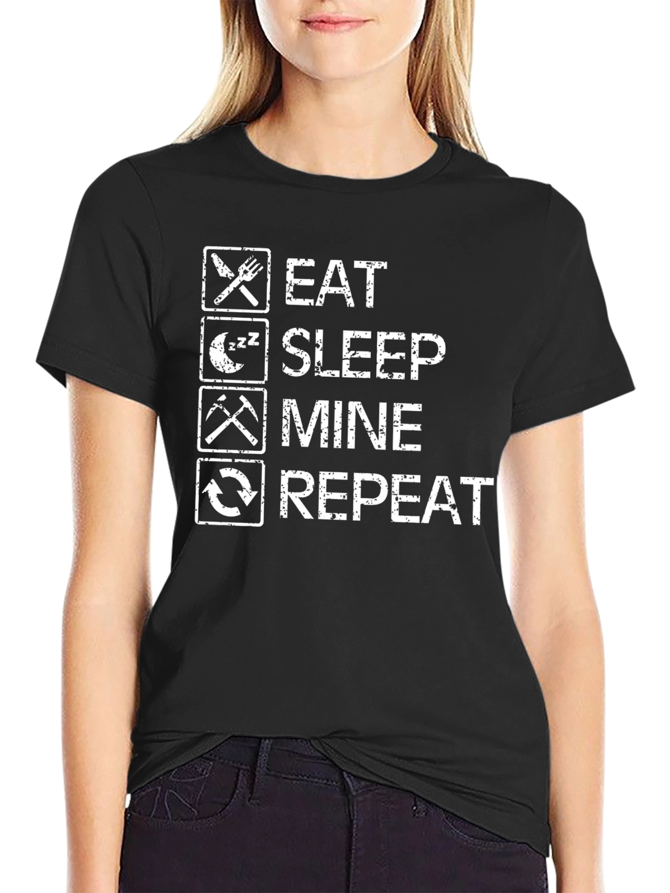 Eat Sleep Mine Repeat - Graphic T-Shirt