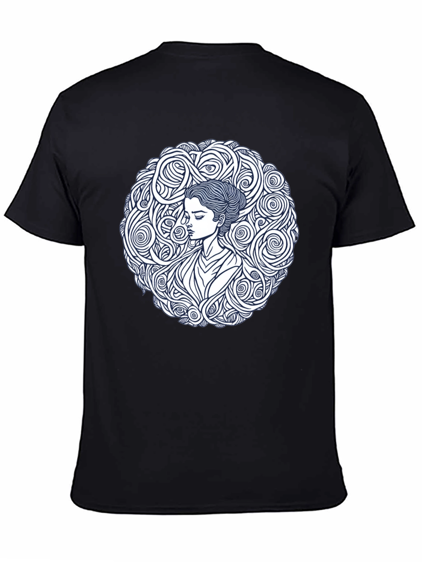 Abstract Woman Graphic Tee - Black