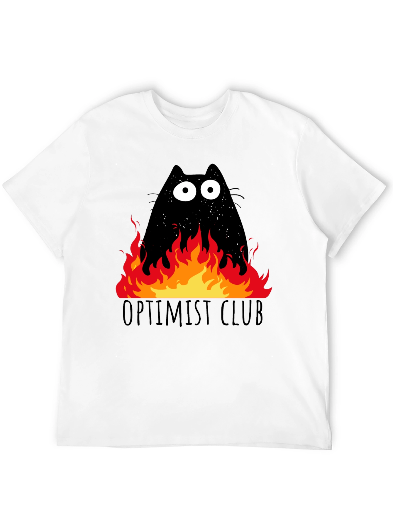 Optimist Club Cat in Flames Graphic T-Shirt