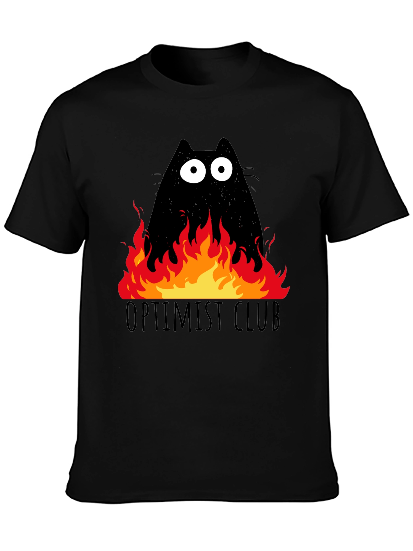 Optimist Club Cat in Flames Graphic T-Shirt