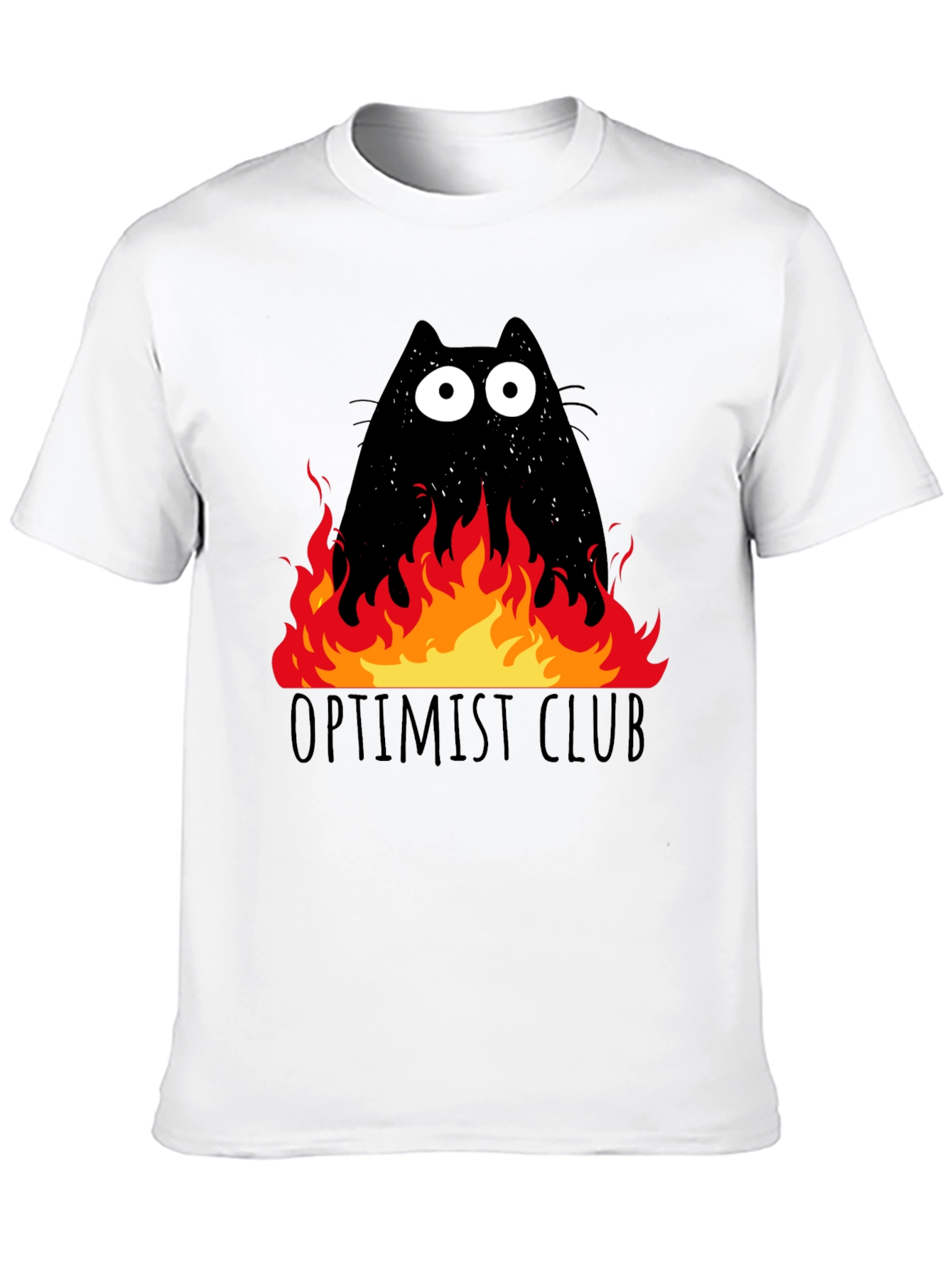 Optimist Club Cat in Flames Graphic T-Shirt
