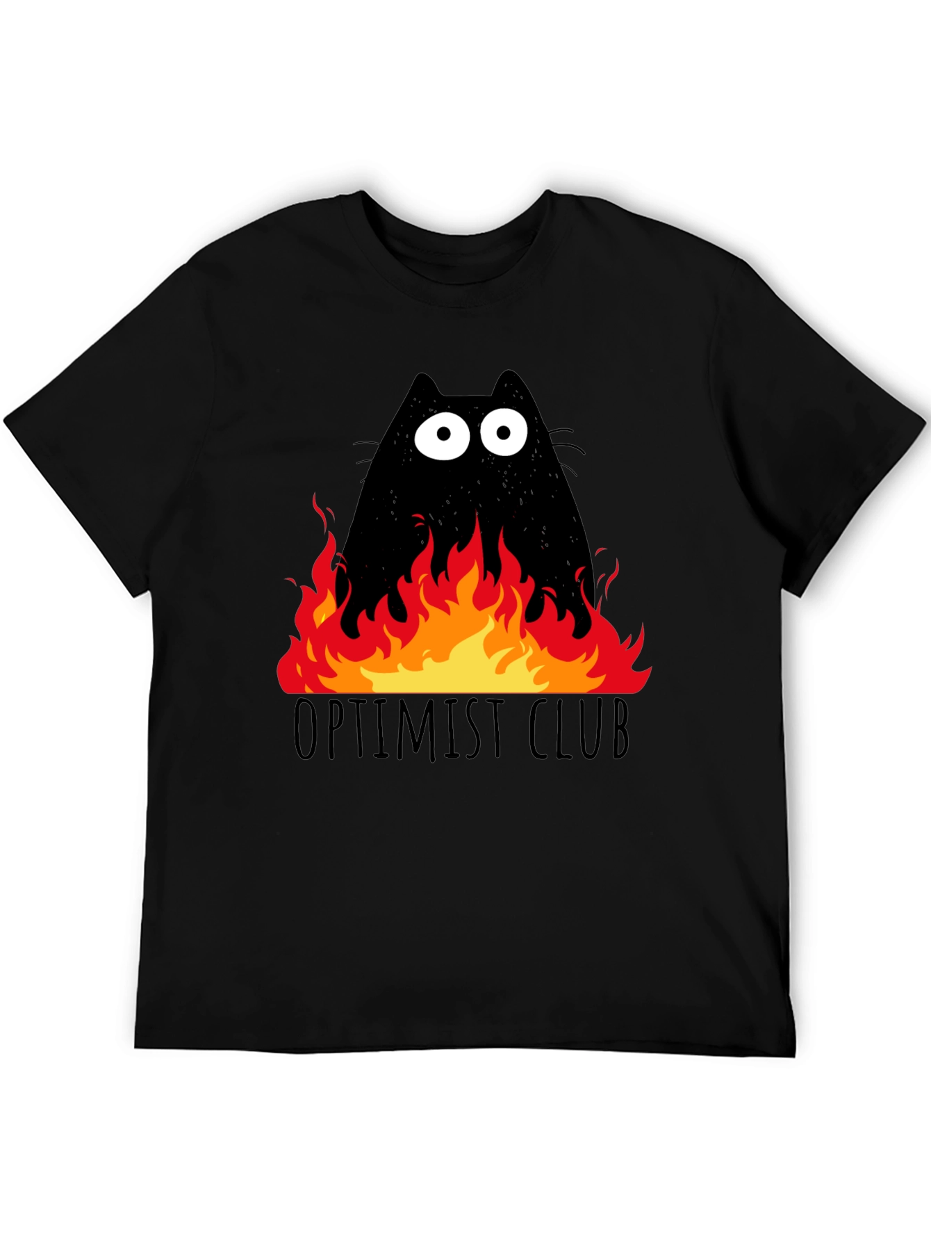 Optimist Club Cat in Flames Graphic T-Shirt