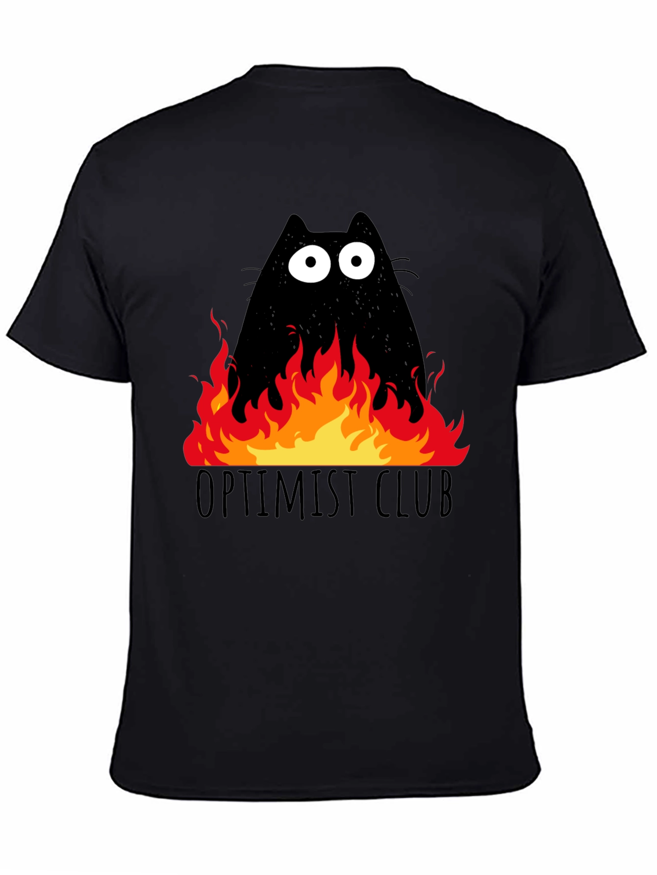 Optimist Club Cat in Flames Graphic T-Shirt