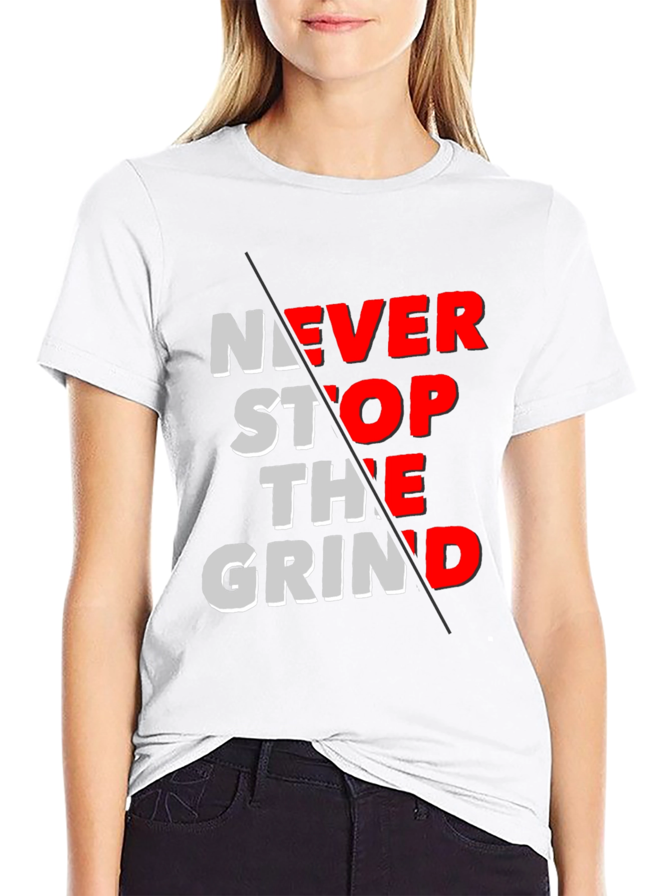 Never Stop the Grind Graphic T-Shirt - Black