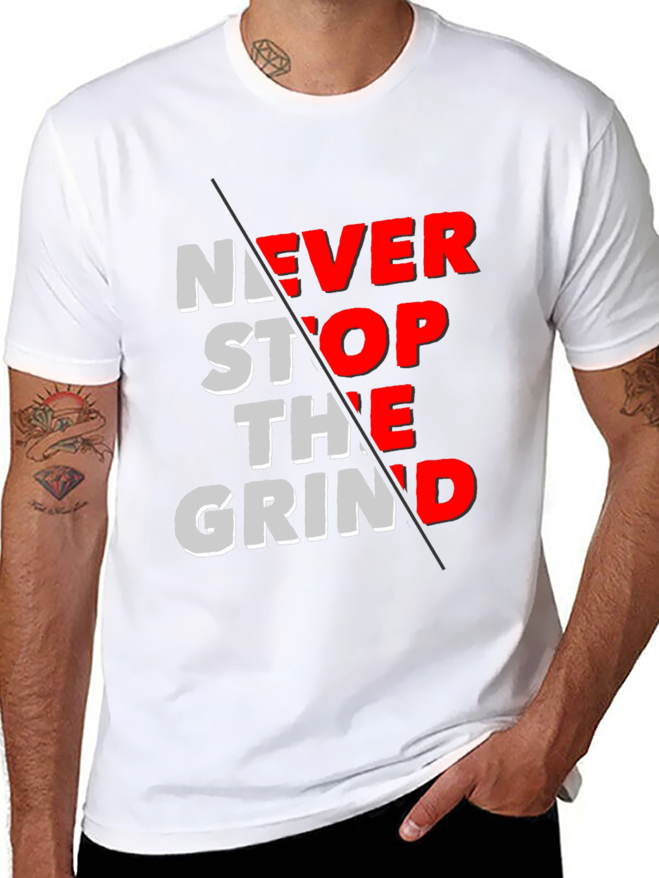 Never Stop the Grind Graphic T-Shirt - Black