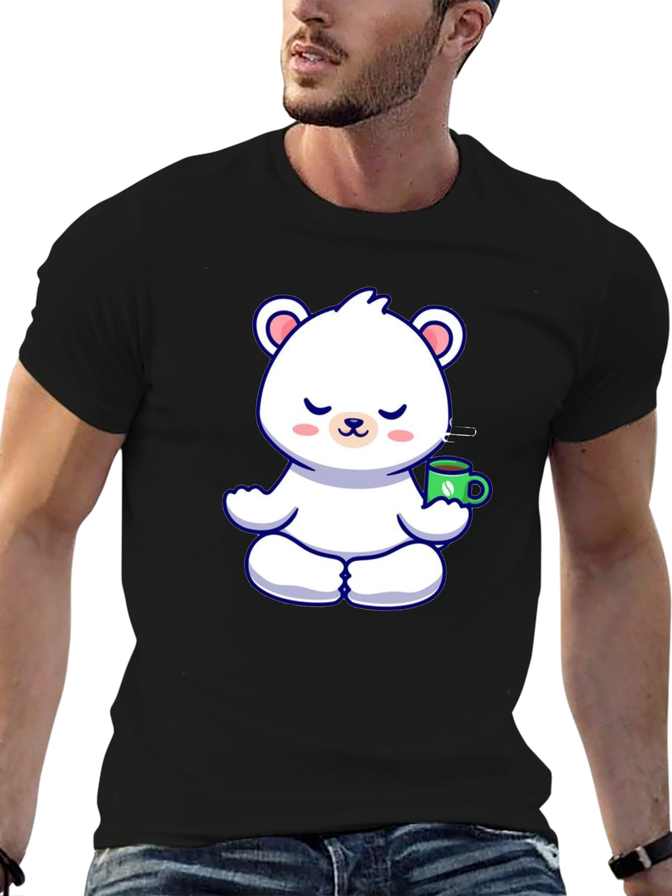 Meditating Bear Coffee T-Shirt