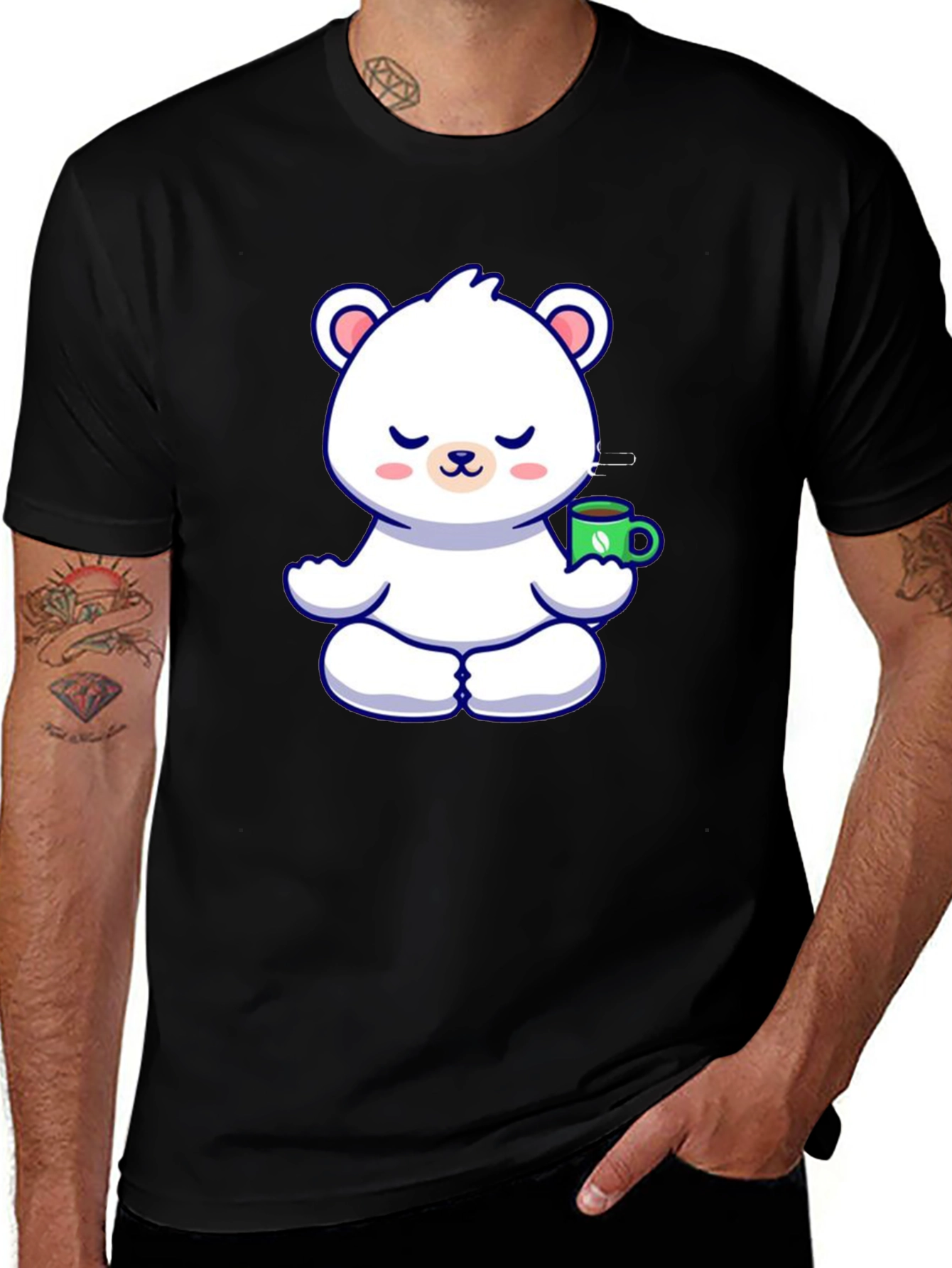 Meditating Bear Coffee T-Shirt