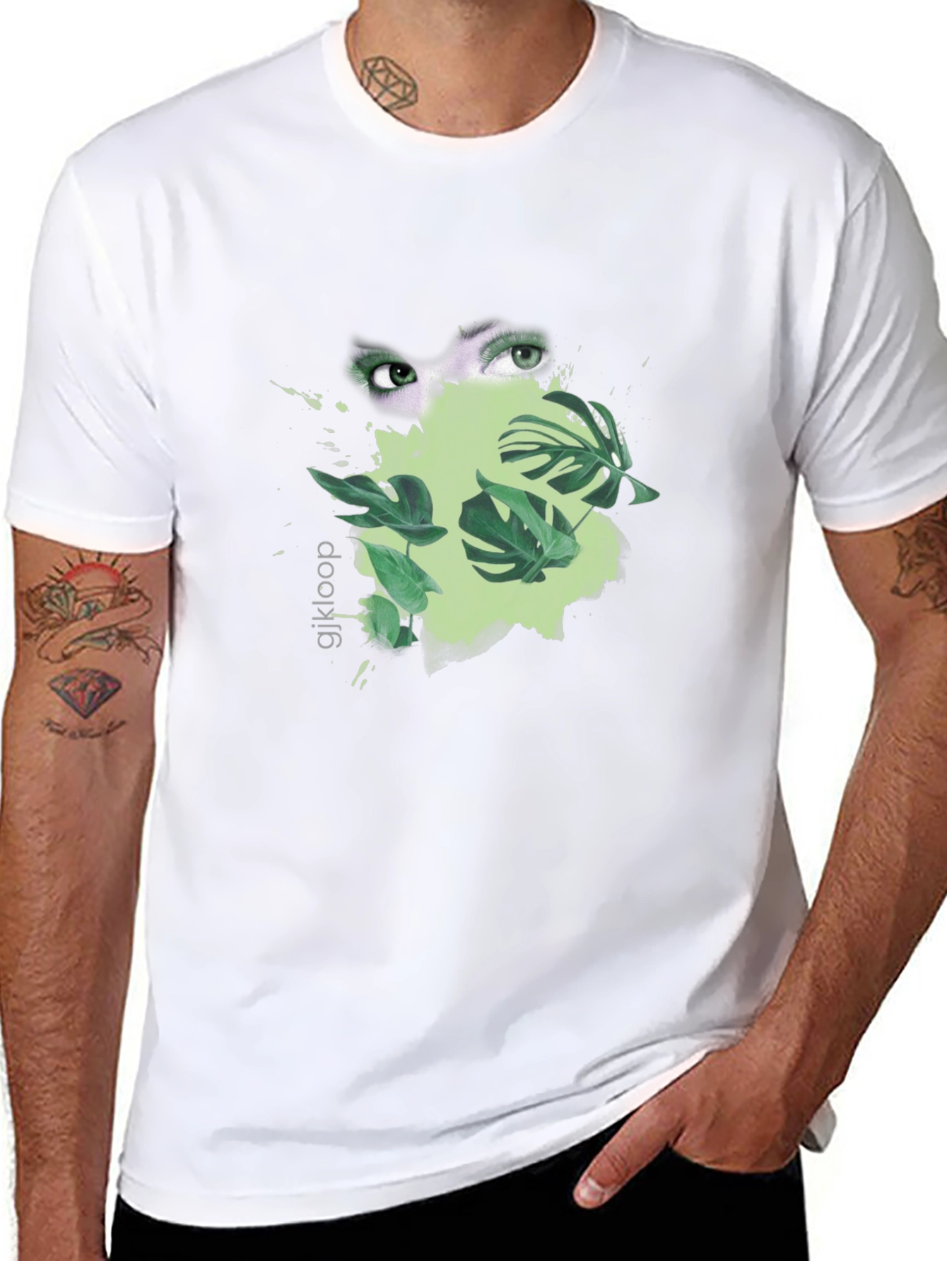 Eye & Leaf Graphic Black Tee