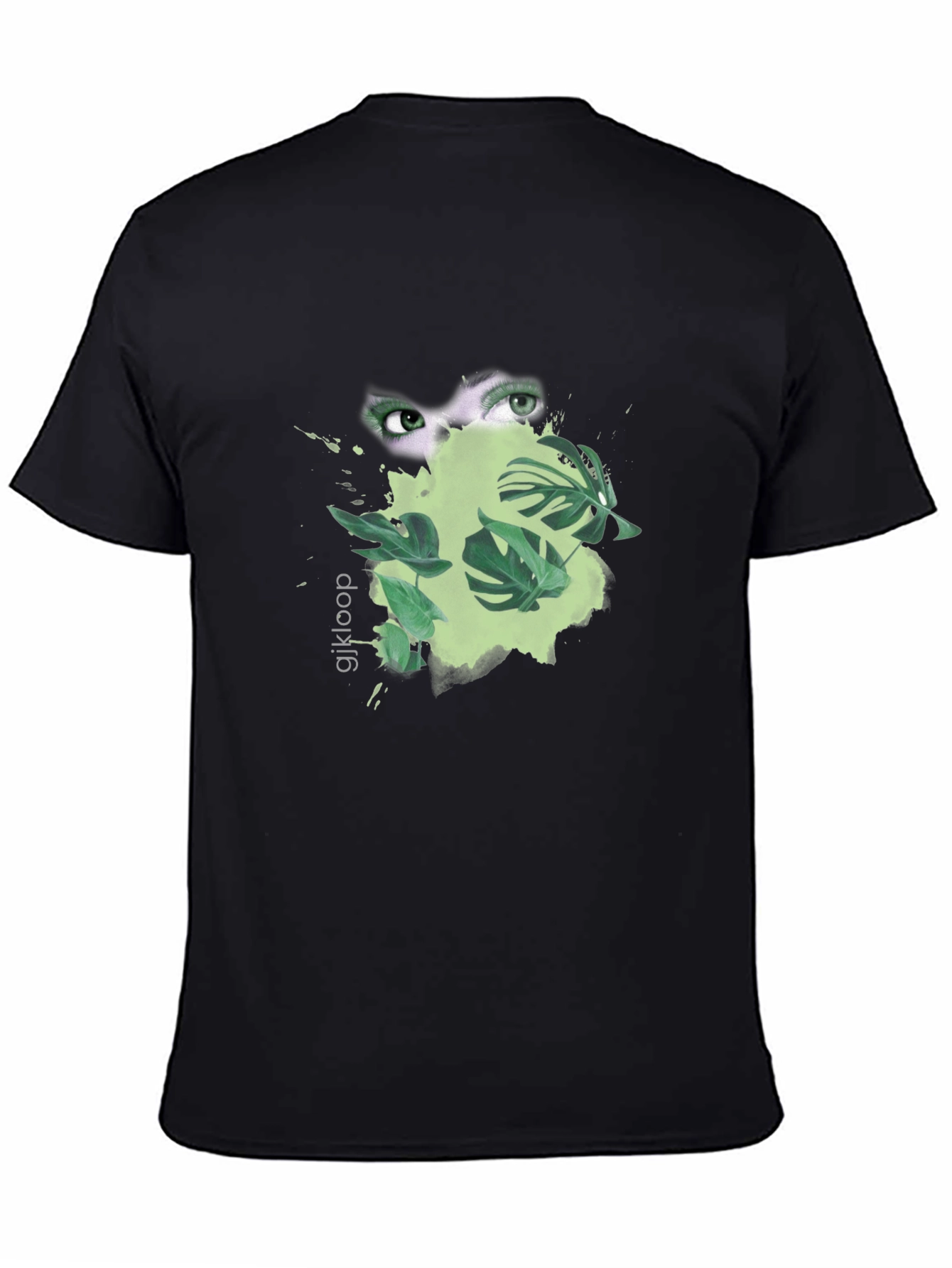 Eye & Leaf Graphic Black Tee