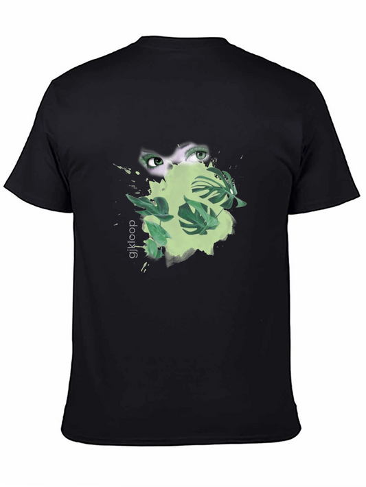 Eye & Leaf Graphic Black Tee