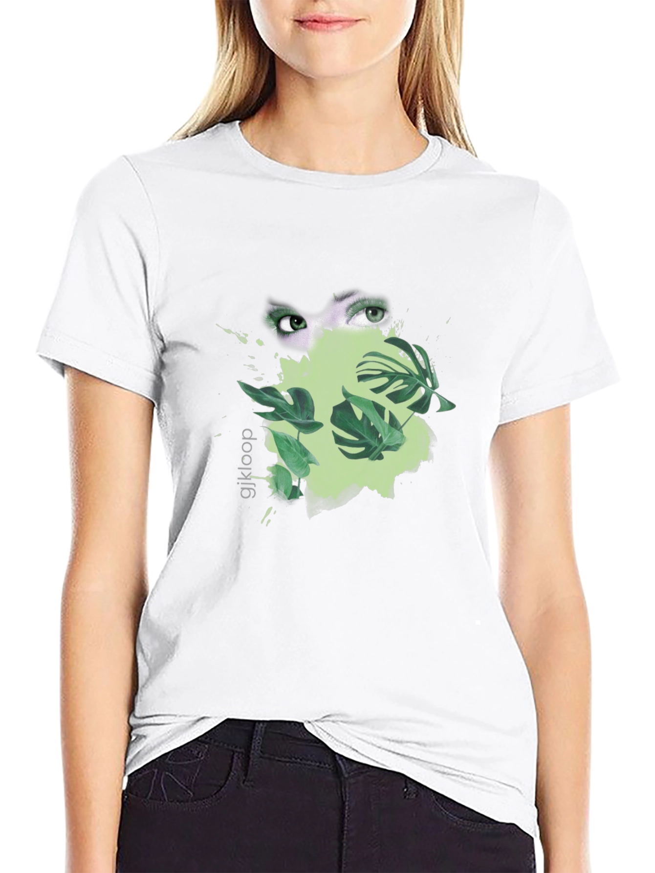 Eye & Leaf Graphic Black Tee