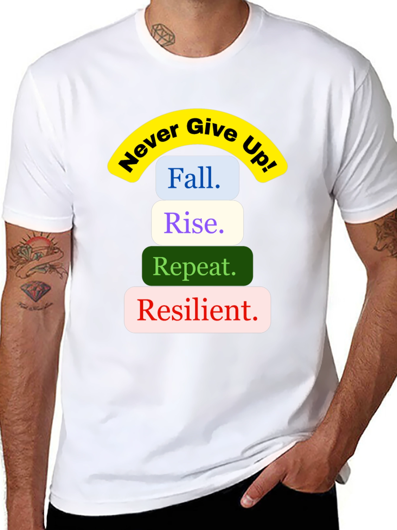 Inspirational Never Give Up Graphic Tee