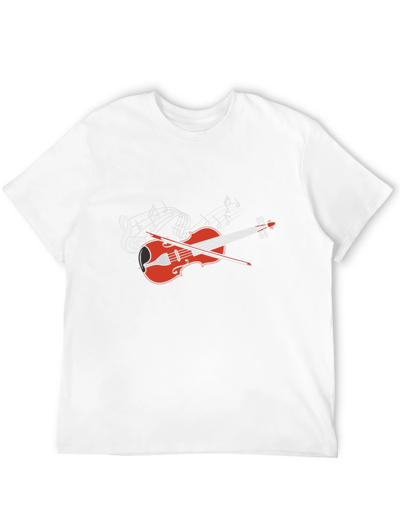Musical Violin Graphic T-Shirt - Black