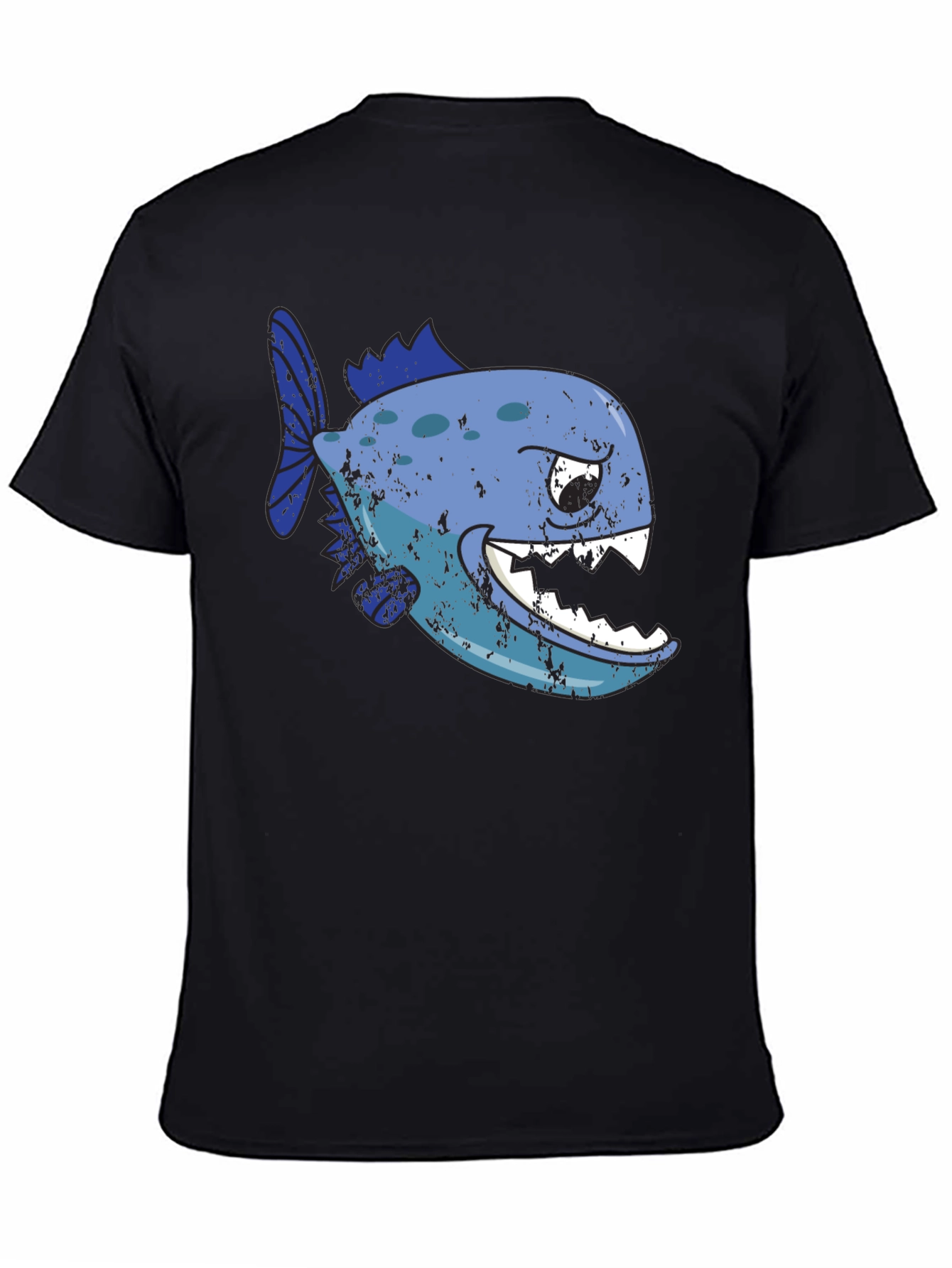 Piranha Graphic T-Shirt - Black Cotton Tee