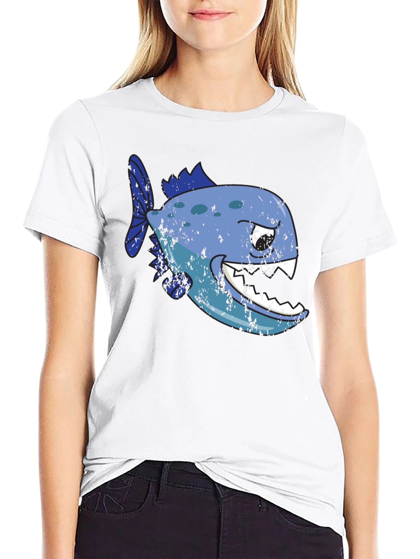Piranha Graphic T-Shirt - Black Cotton Tee