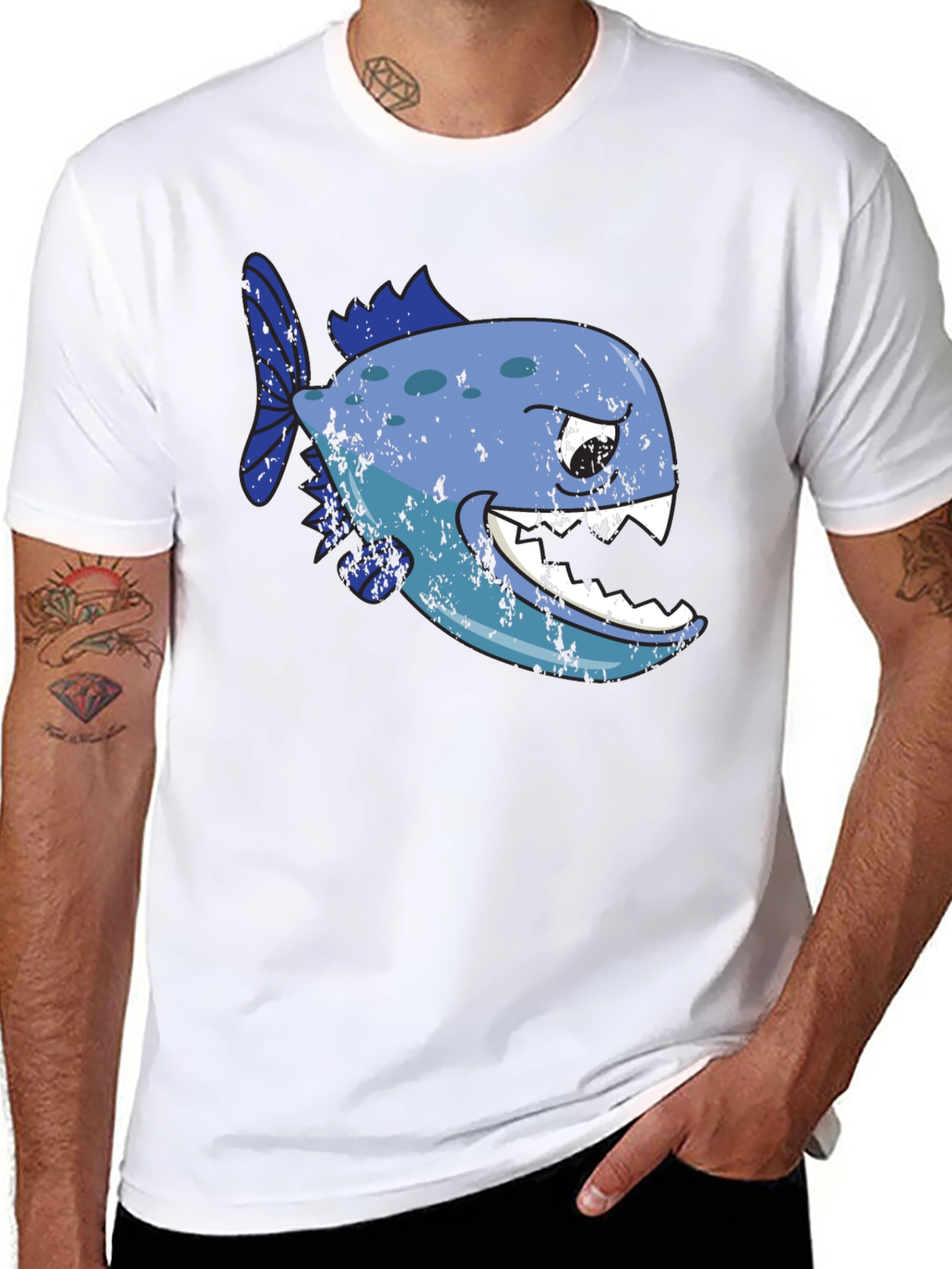 Piranha Graphic T-Shirt - Black Cotton Tee
