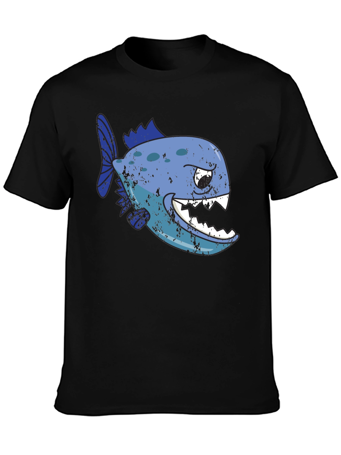 Piranha Graphic T-Shirt - Black Cotton Tee