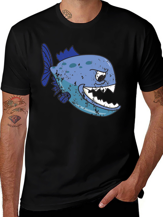 Piranha Graphic T-Shirt - Black Cotton Tee