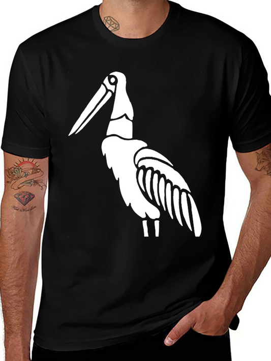 Stork Graphic Tee - Black Cotton T-Shirt