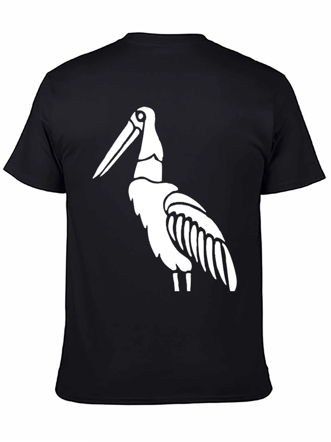 Stork Graphic Tee - Black Cotton T-Shirt