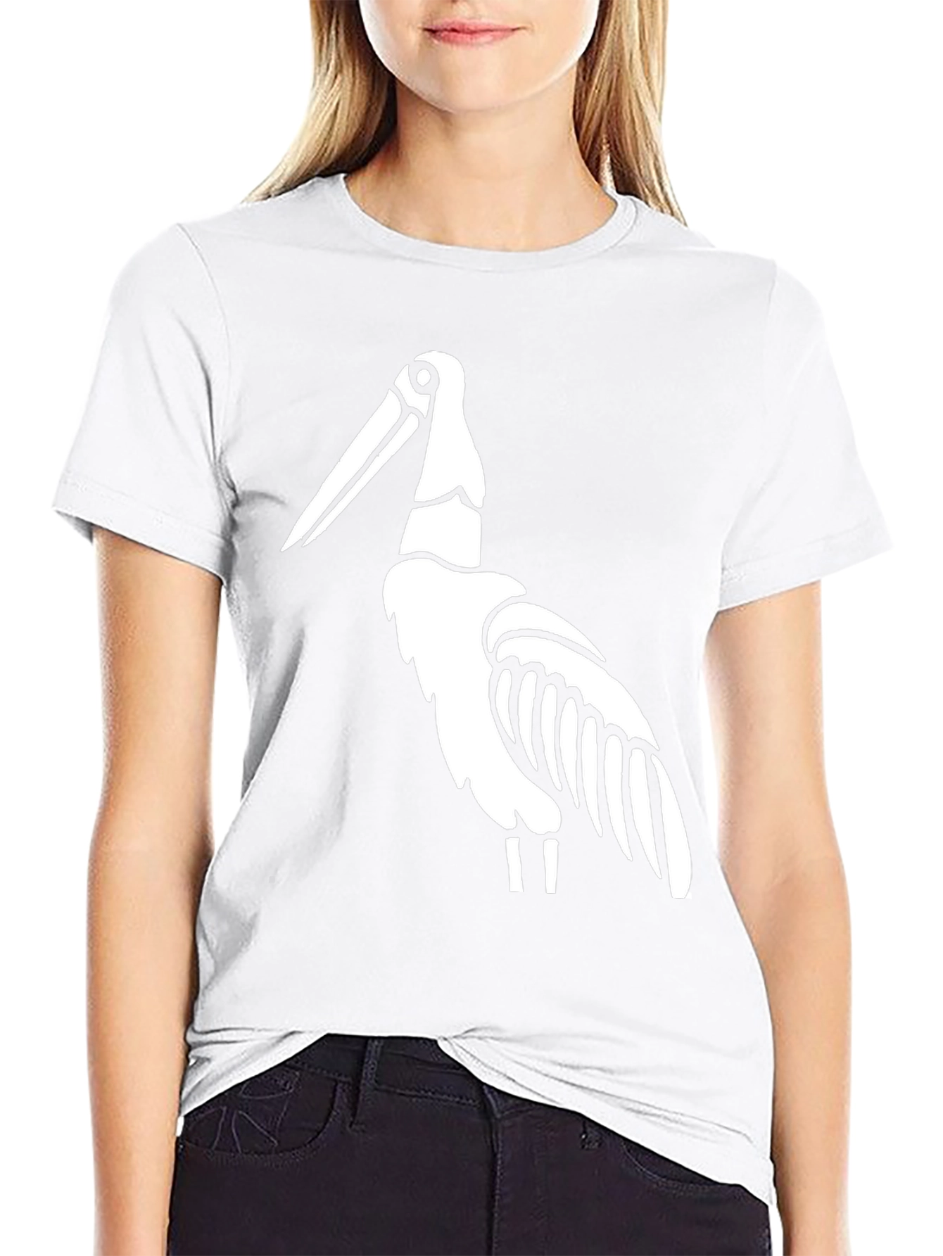 Stork Graphic Tee - Black Cotton T-Shirt