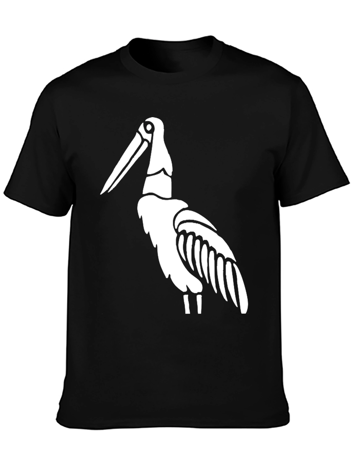 Stork Graphic Tee - Black Cotton T-Shirt