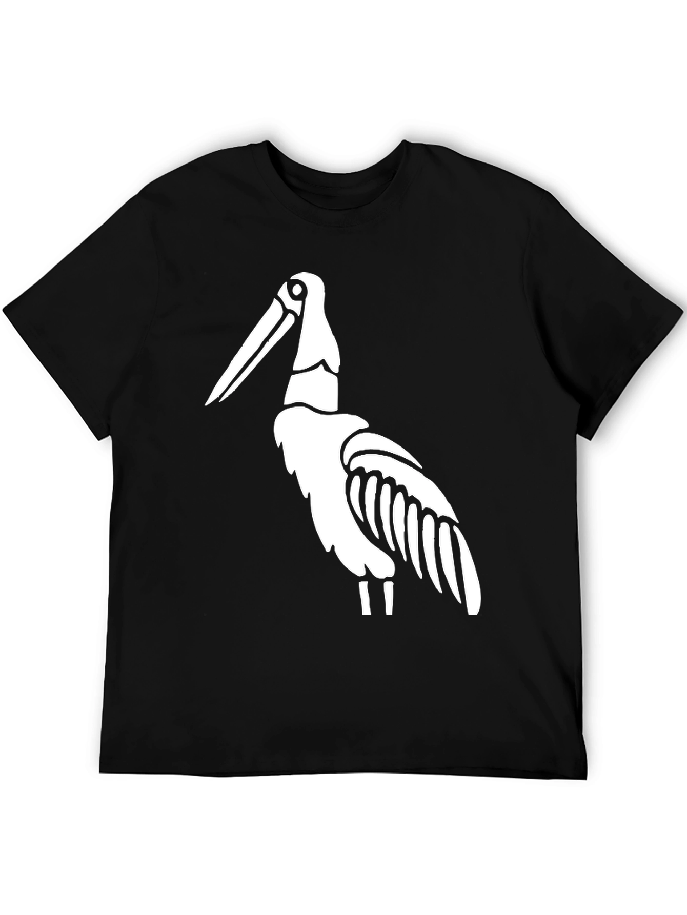 Stork Graphic Tee - Black Cotton T-Shirt
