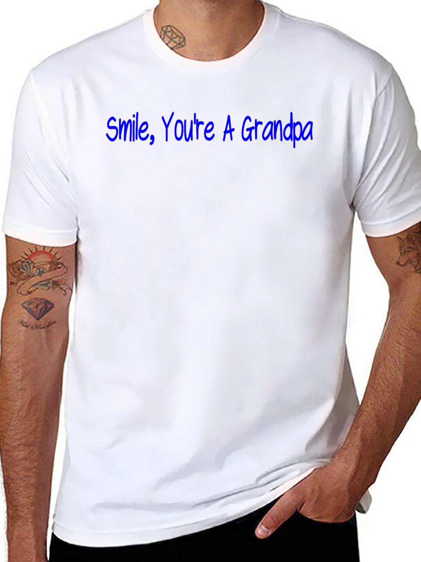 Smile Youre A Grandpa Black T-Shirt