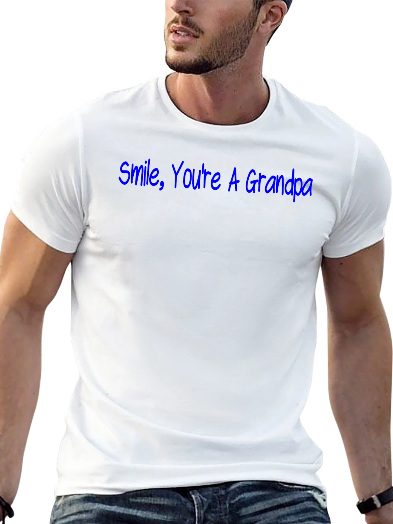 Smile Youre A Grandpa Black T-Shirt