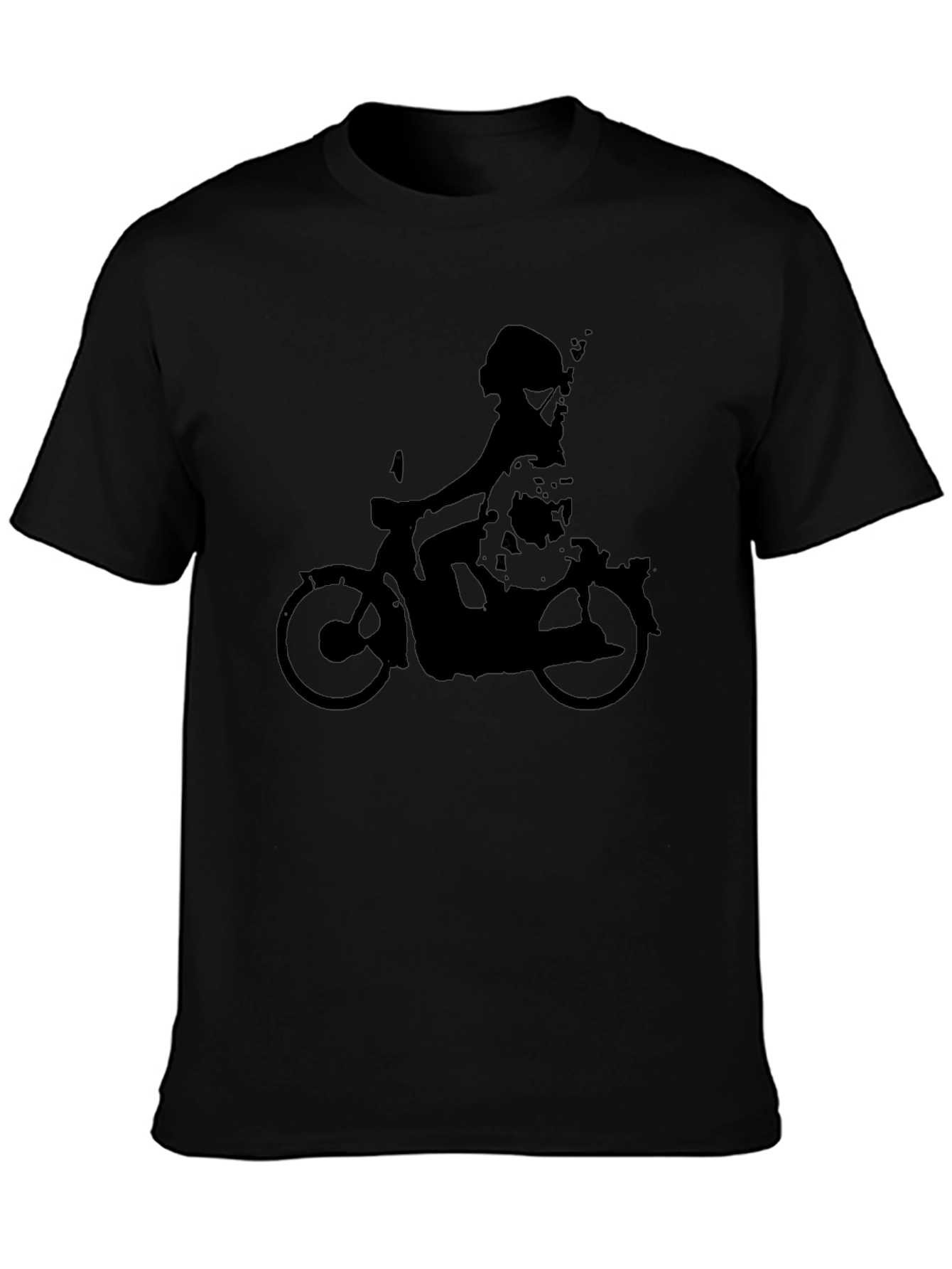 Cool Retro Scooter Graphic Black T-Shirt