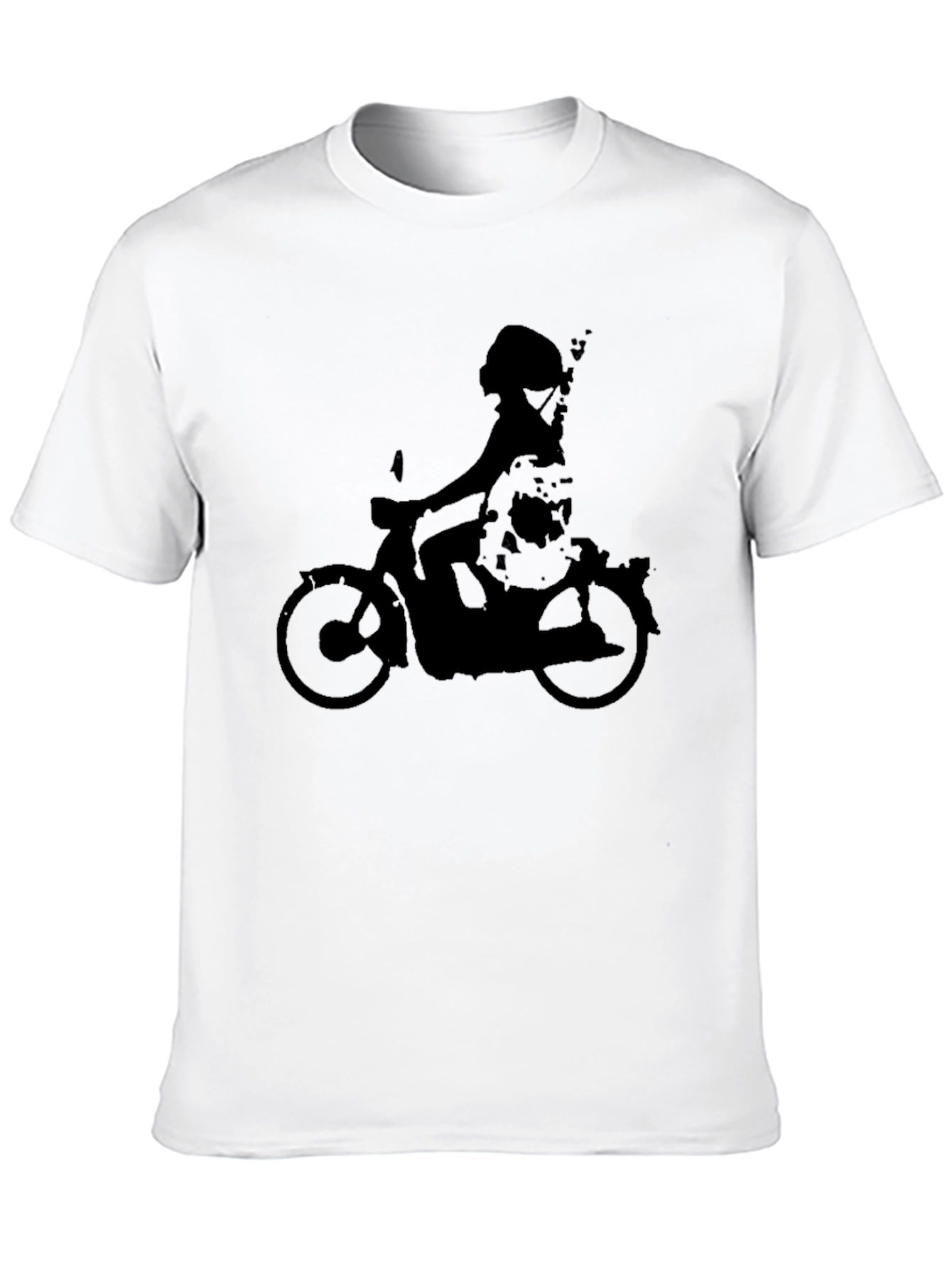 Cool Retro Scooter Graphic Black T-Shirt