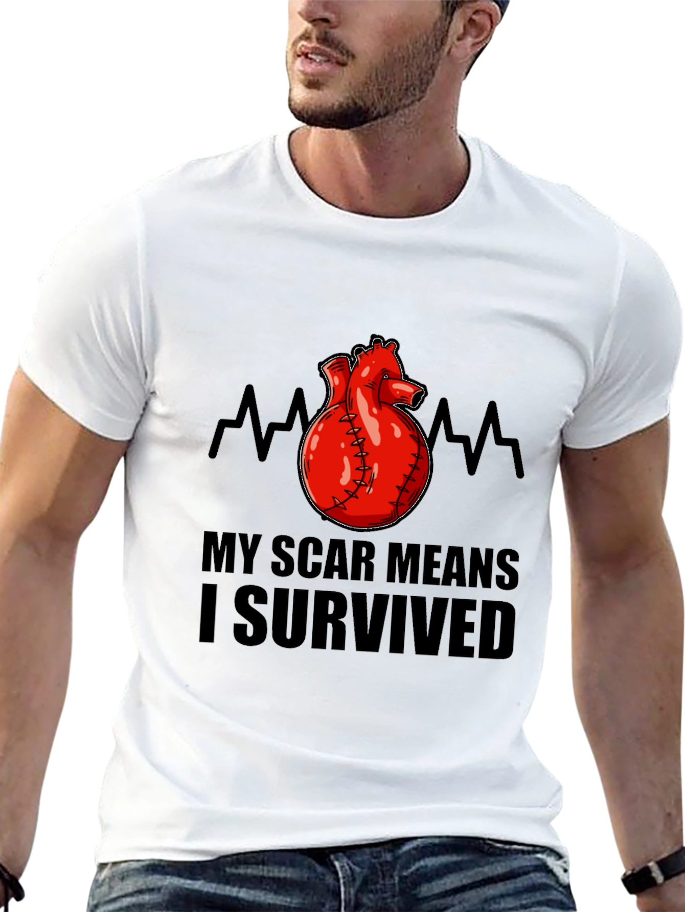Scar Survivor Heart Graphic Tee