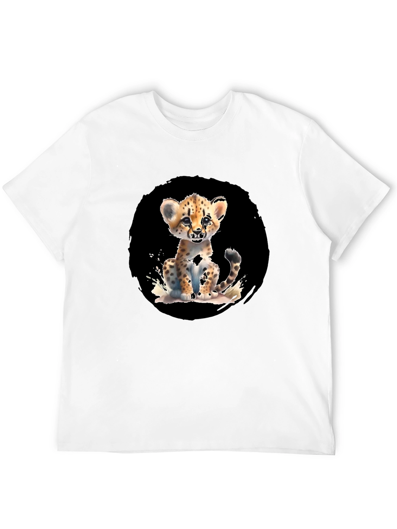 Cheetah Cub Graphic Black T-Shirt