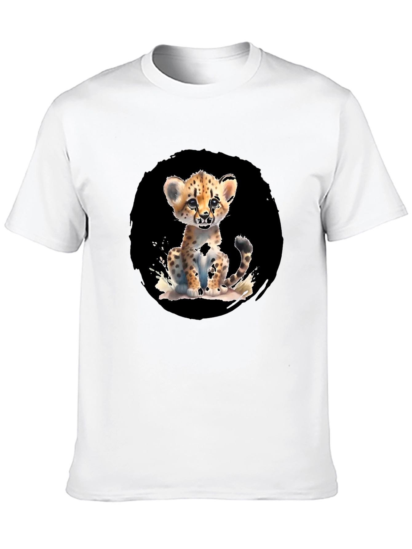 Cheetah Cub Graphic Black T-Shirt