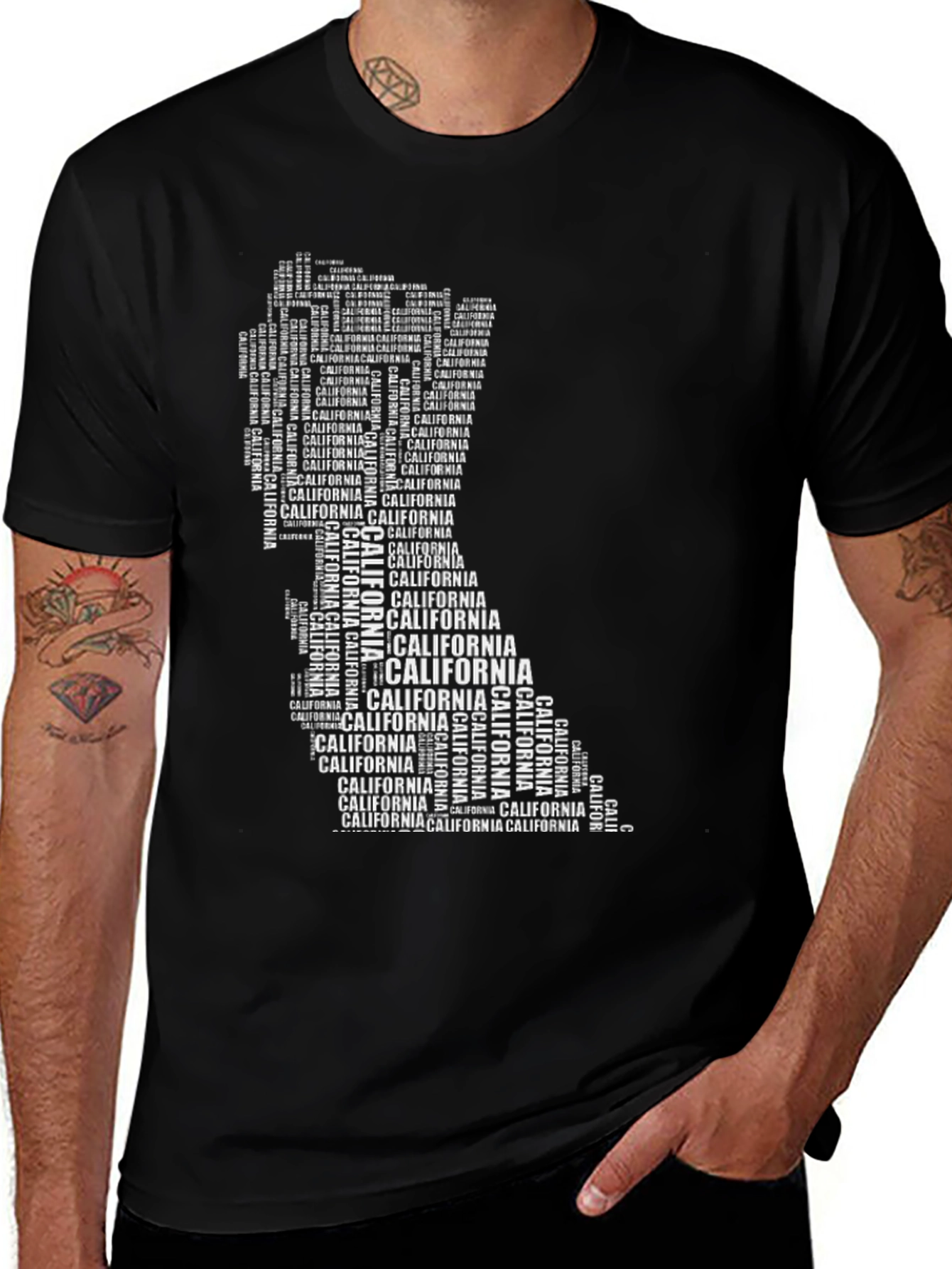 California State Typography T-Shirt - Black