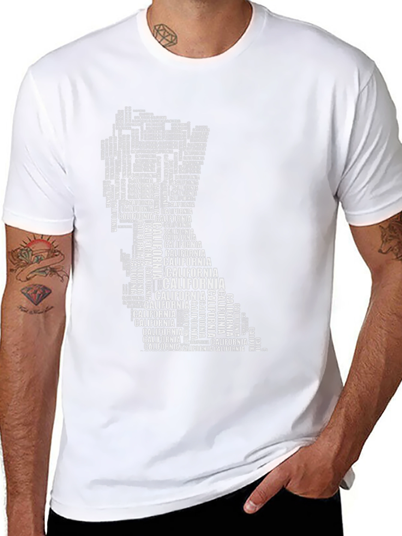 California State Typography T-Shirt - Black