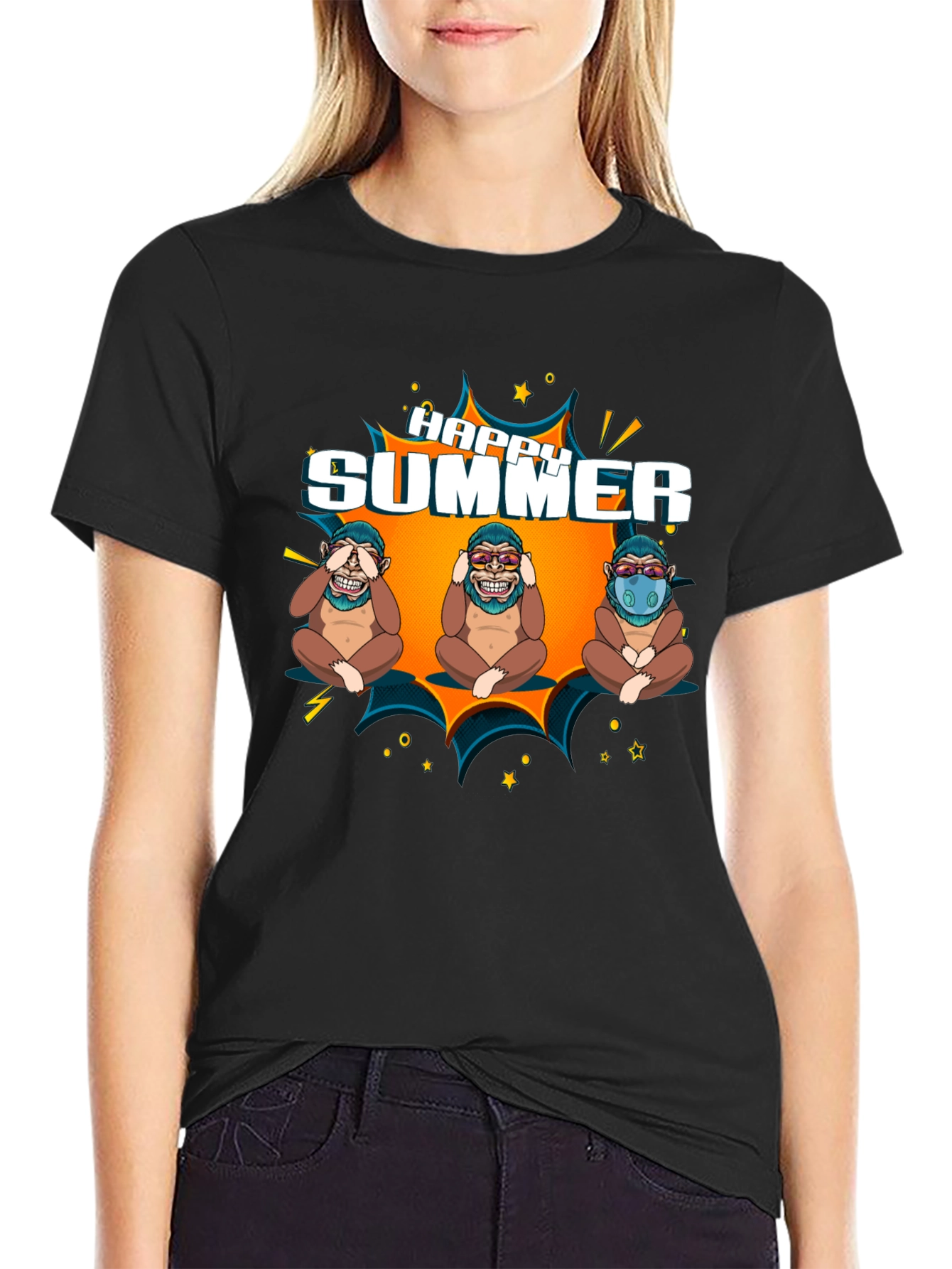 Happy Summer Monkeys Graphic Tee