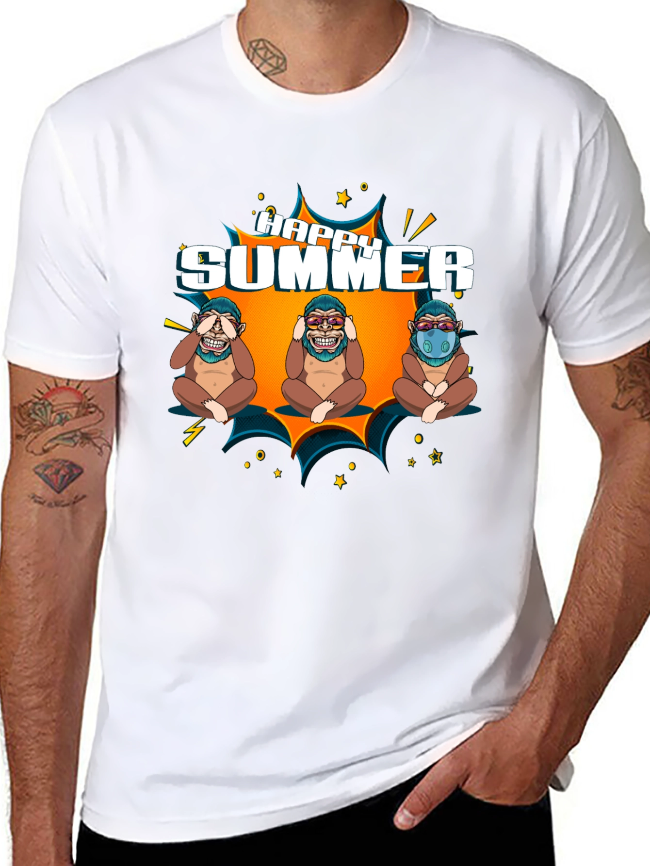 Happy Summer Monkeys Graphic Tee