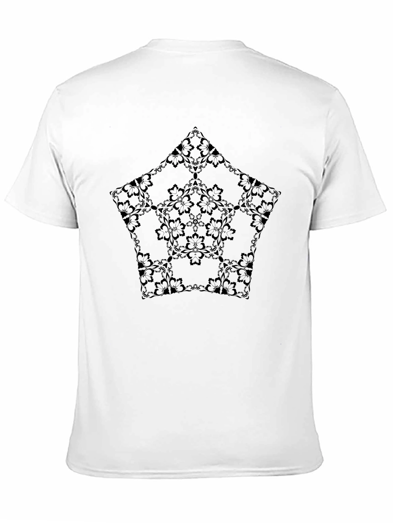 Stylish Black Floral Pattern Mens T-Shirt