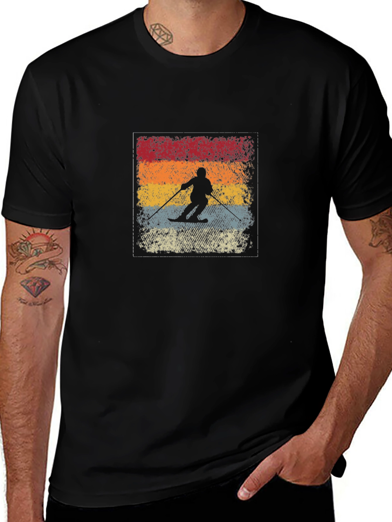 Retro Ski Silhouette Graphic Tee