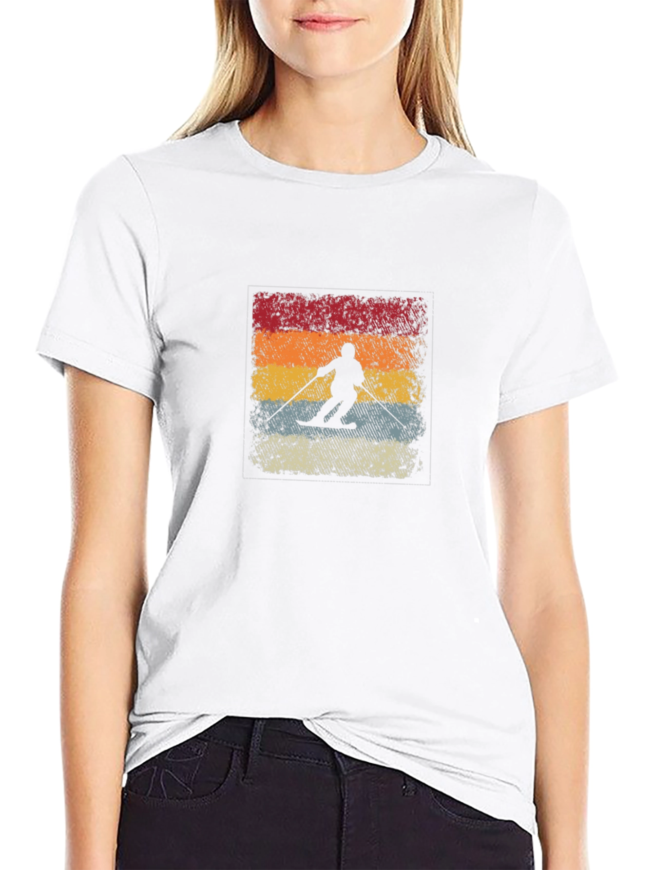 Retro Ski Silhouette Graphic Tee