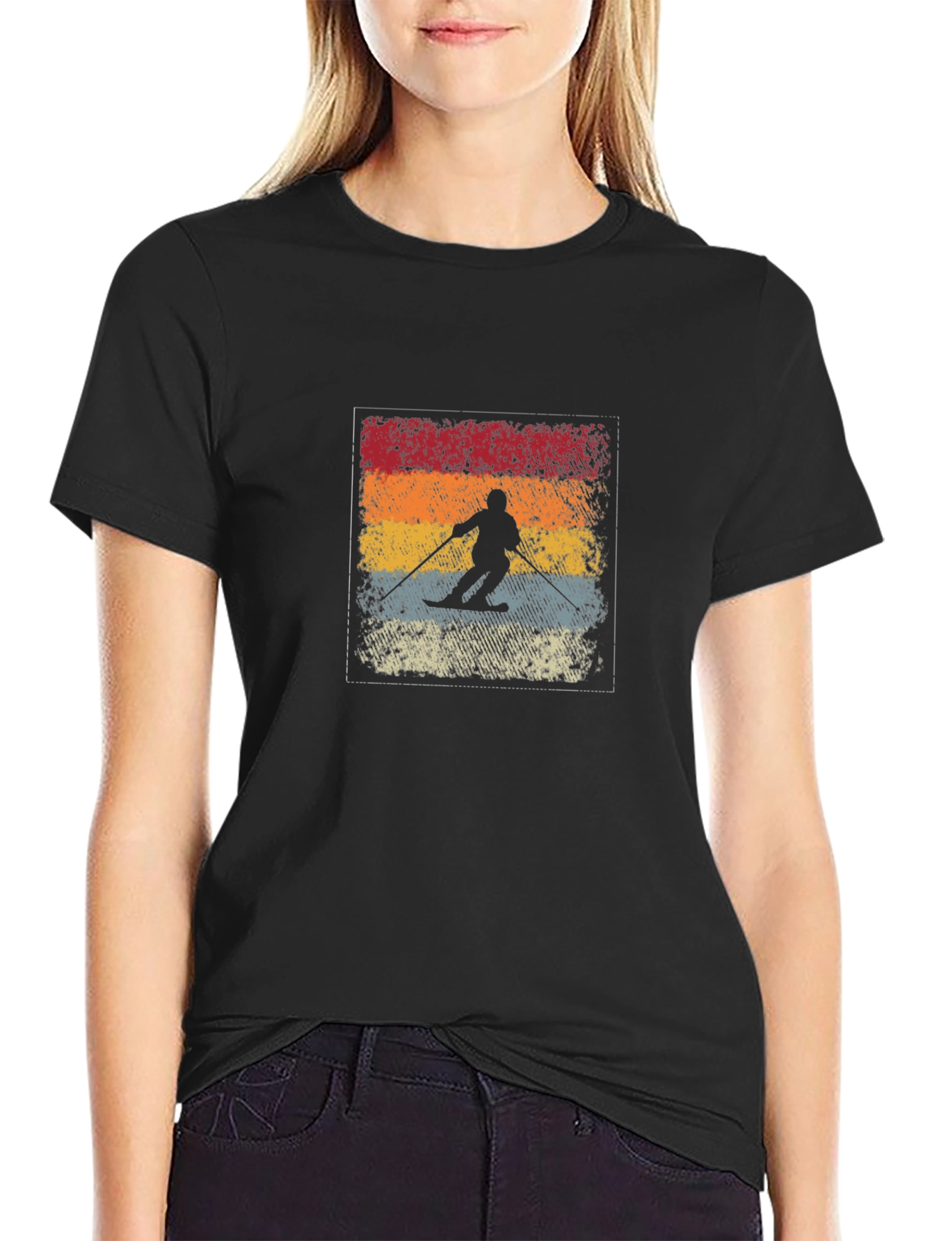 Retro Ski Silhouette Graphic Tee